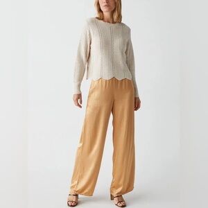 Michael Stars Sweater Lakin Cropped Crewneck Pullover Chenille Chalk XSP NWT